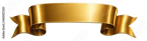Elegant gold ribbon banner with subtle folds and luxurious sheen.
