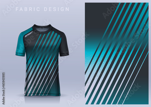 Fabric textile design for Sport t-shirt, Soccer jersey mockup for football club. uniform front view.	