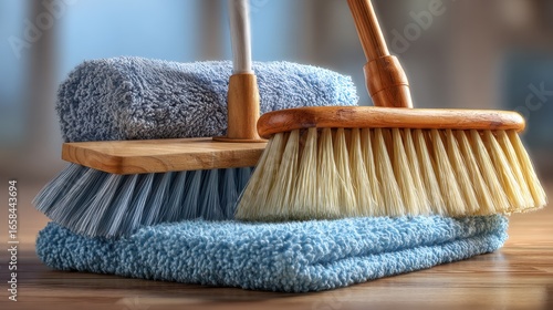 Cleaning Supplies: Brushes and Towels