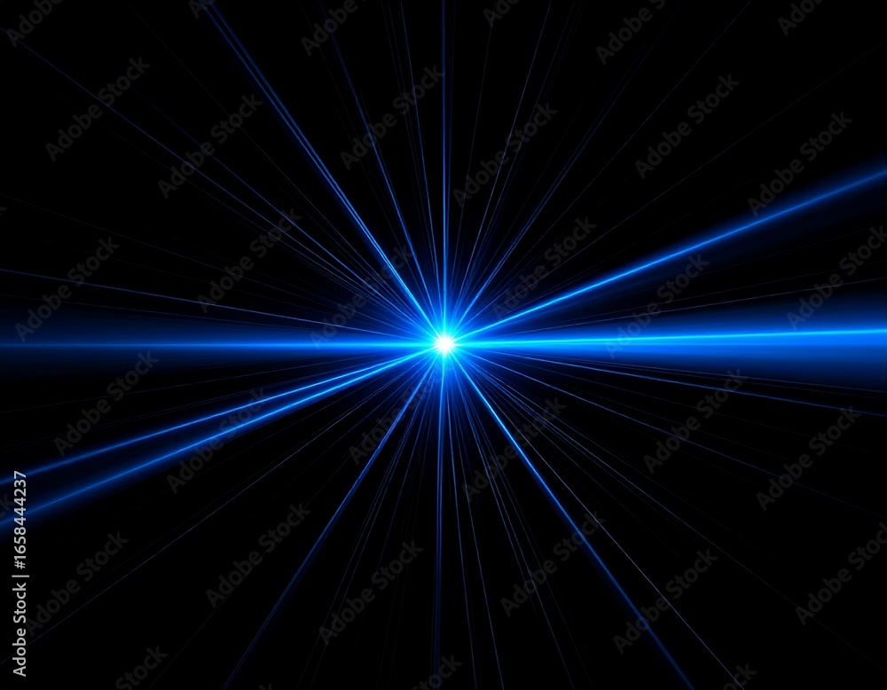 Fototapeta premium Radiant Light Burst Emanating Brightly in Dark, Evoking Energy and Modernity
