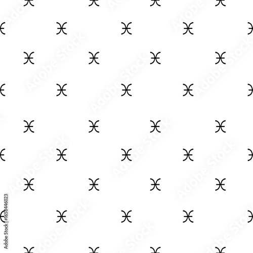 The zodiac sign of pisces is dark gray on a white background. Vector template for postcards, fabrics, textiles, wallpaper, paper, packaging.