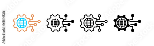 Digital Transformation Multi style icon in line color, mixed, lineal color, glyph, line.