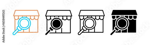 Maket Research Multi style icon in line color, mixed, lineal color, glyph, line.