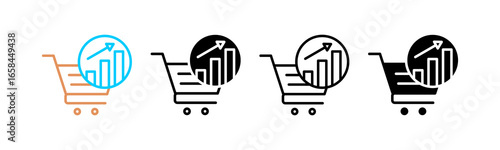 Market Trends Multi style icon in line color, mixed, lineal color, glyph, line.