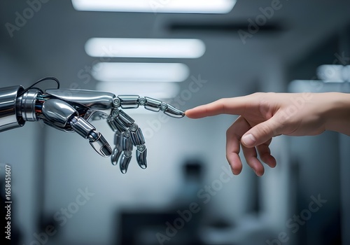 Human–Robot Interaction: Futuristic Connection Concept