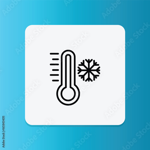 Cold thermometer icon for frozen food packaging