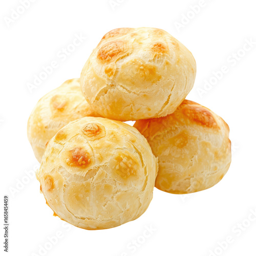 Stack of golden cheese breads, a delicious Brazilian snack, Pão de Queijo