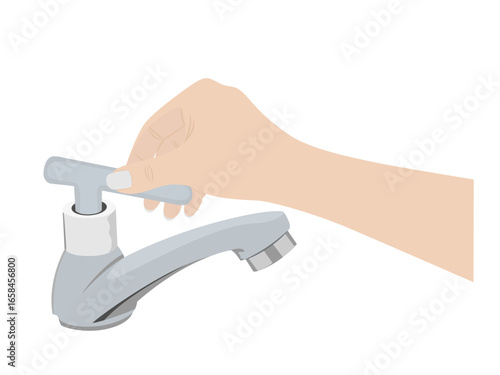 Water tap on white background.