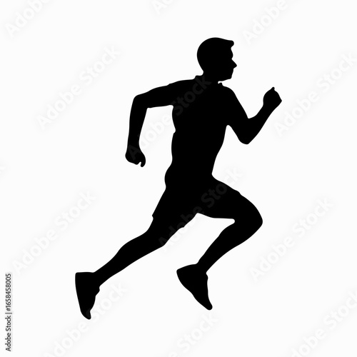 Man Running Simple Icon Black Symbol Graphic, Running Jogging Illustration Flat Graphic Art