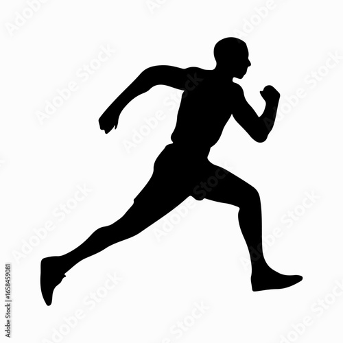 Man Running Simple Icon Black Symbol Graphic, Running Jogging Illustration Flat Graphic Art
