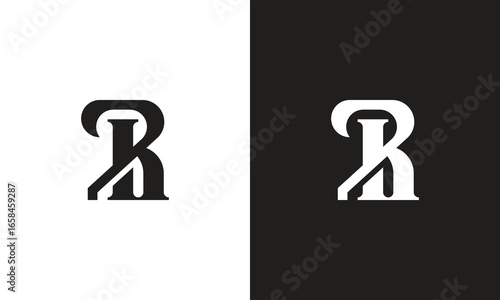 IR logo, monogram unique logo, black and white logo, premium elegant logo, letter Vector minimalist abstract