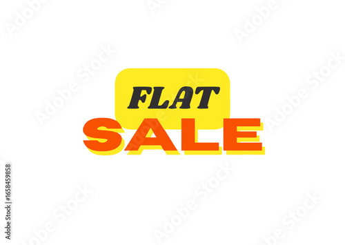 flat sale  sign isolated on white background