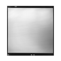An empty analog 120 photographic negative medium format film frame isolated. Transparent PNG image.