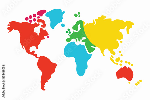 International Migrants Day Vector | Colorful Footprints Forming World Map of Migration Journey