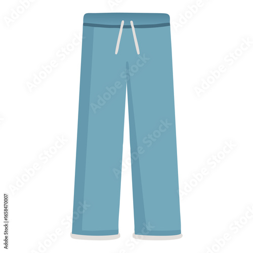 Blue sweatpants isolated on white background