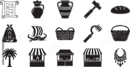 Ancient history icon set