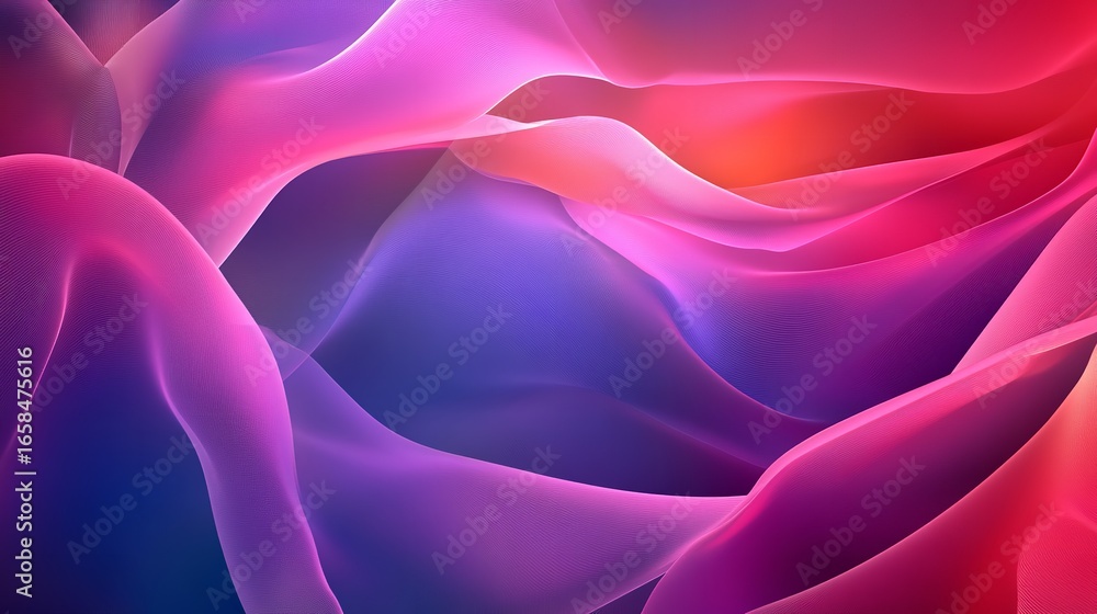 Obraz premium Abstract background with flowing shapes in shades of purple pink and red creating a smooth gradient effect