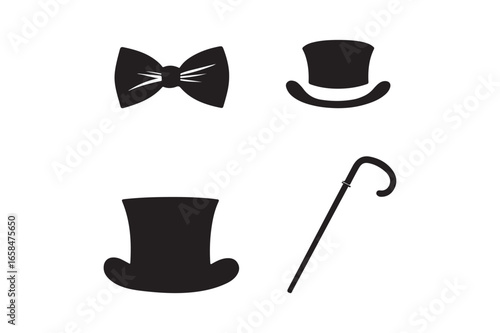 Classic gentleman s accessories silhouette collection
