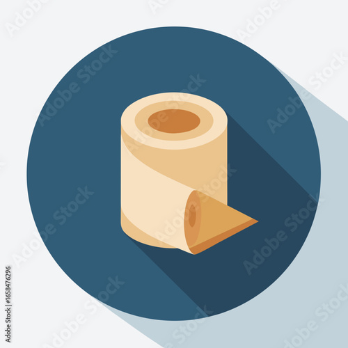 toilet paper on blue background