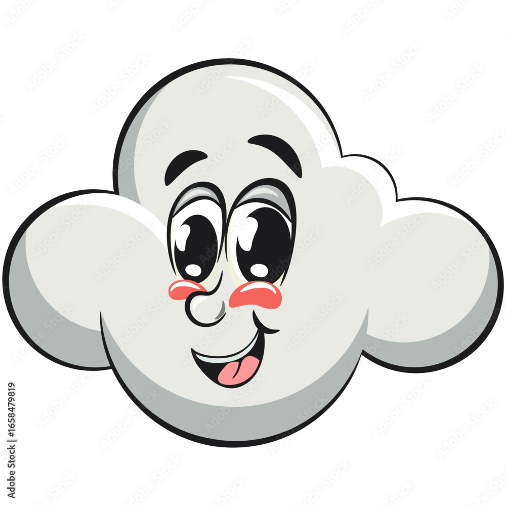 Fototapeta premium cute cloud cartoon mascot character vector illustration, work of hand drawn
