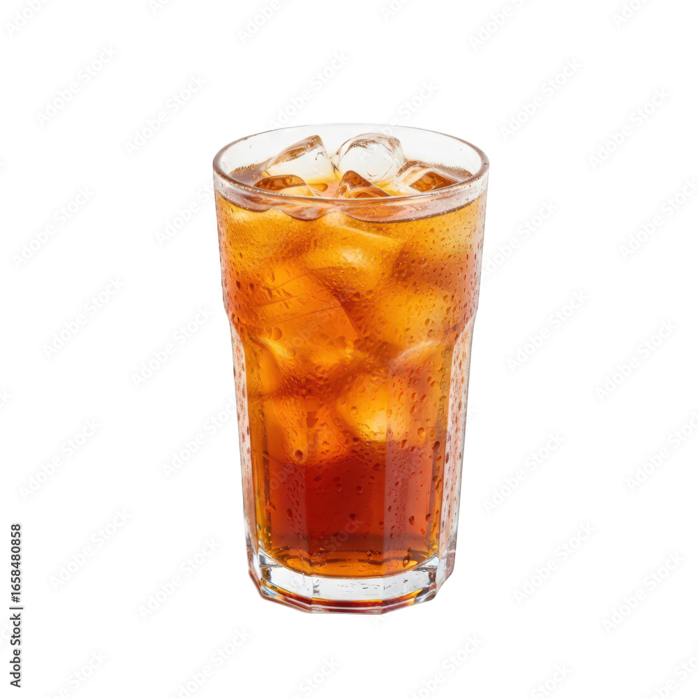 Refreshing glass of iced tea isolated on transparent background, perfect for summer Refreshing glass of iced tea isolated on transparent background, perfect for summer