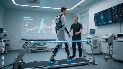 Smart Exoskeleton Rehabilitation Training System, Med-Tech Scene, Robot-Assisted Therapy Concept