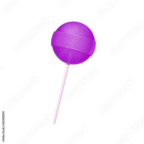 Isolated purple lollypop. Vector illustration. 