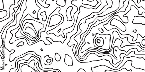 Abstract topographic contour lines pattern isolated on white background isolated on transparent background