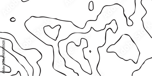 Abstract contour lines pattern isolated on white background isolated on transparent background