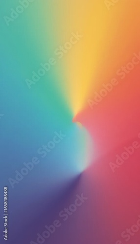 A close up of a rainbow colored background with a curved corner.