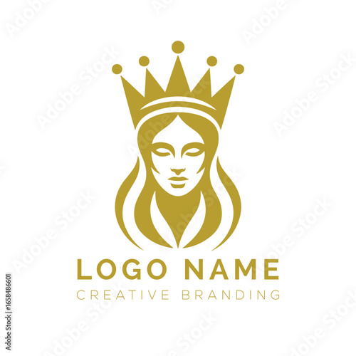 Beauty crown girl logo
