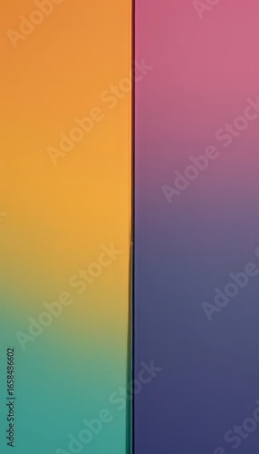 A close up of two different colored panels of a wall.