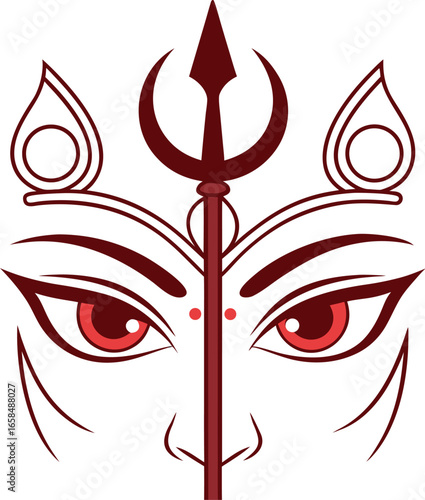 Fierce Eyes Trident Symbol goddess divine