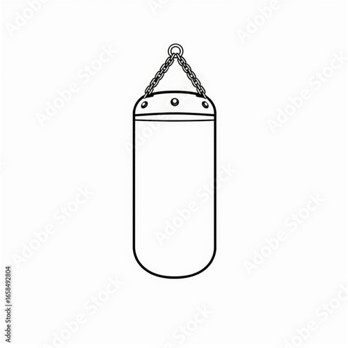 Outline of a Punching Bag Minimalist Illustration for Fitness and Exercise Concepts
