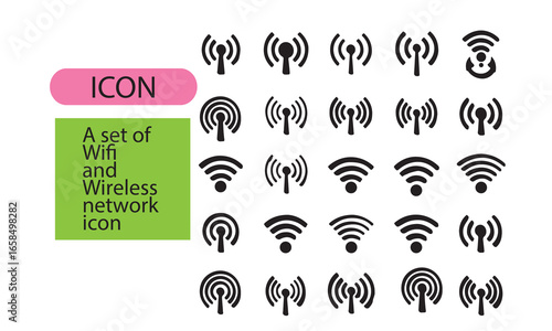 Modern WIFI and wireless internet connection icon.