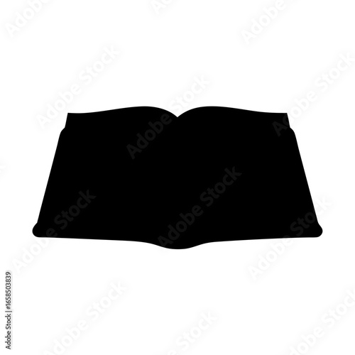 Open Book Silhouette, Symbolizing Knowledge, Education, and the Power of Reading