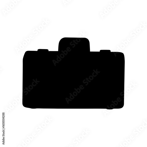 Silhouette of a vintage suitcase used for business or vacation trips