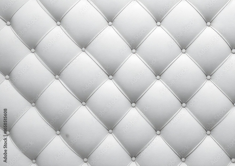 Naklejka premium White tufted leather panel
