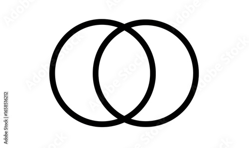 Two overlapping rings, a minimalist design