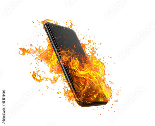 Smartphone engulfed in flames (3)