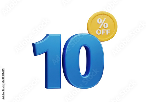Discount promotion offer sale percent savings price reduction blue on transparent background