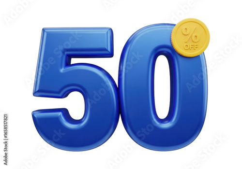 Fifty discount promotion sale offer price percent marketing special on transparent background