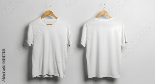 Product Display, T-Shirt, Studio, Photography, Minimalist, Front and Back View, Fashion Concept