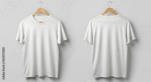 Plain White T-Shirt Display, Indoor Studio, Product Photography, Minimalist Style