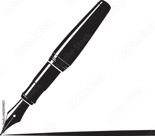 Fountain Pen Vector Illustration for Writing, Calligraphy, and Elegant Scripting