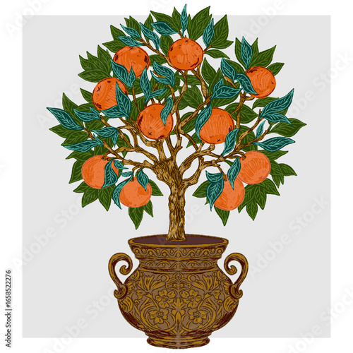 Vintage illustration in Mediterranean sketch style, Italian motives, Amalfi coast, food, market, dolce vita and retro design