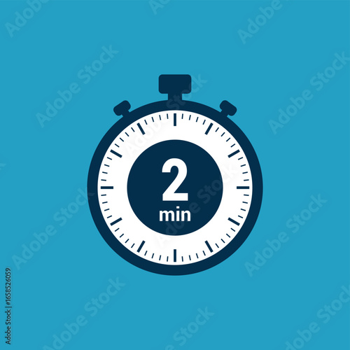 2 min clock icon time vector illustration design symbol