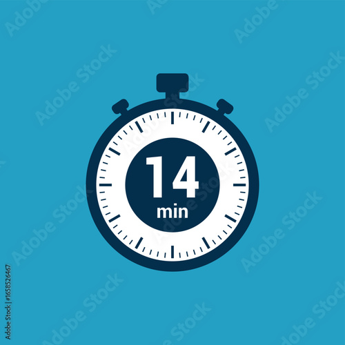 14 min clock icon time vector illustration design symbol