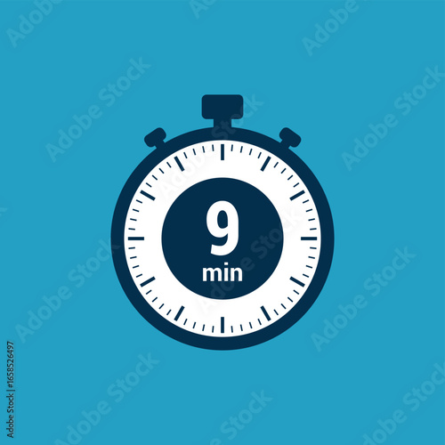 9 min clock icon time vector illustration design symbol