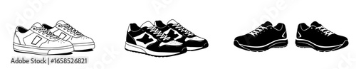 Modern Running Shoe Vector – Simple Flat Sneaker Silhouette Design